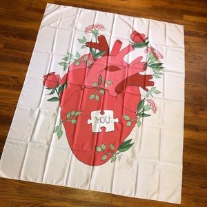 Flower heart tapestry